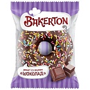Донат Шоколадный шоколадная глазурь и белыми полосками (56г х 32 шт) Bakerton (в инд. уп.) зам.
