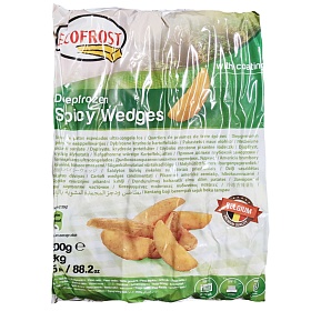 Картофельные дольки с кожурой со специями Ecofrost 10кг (2,5кг х 4 шт) зам., Бельгия Картофельные дольки с кожурой со специями Ecofrost 10кг (2,5кг х 4 шт) зам., Бельгия