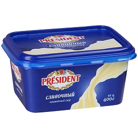 Сыр плавленый 45% сливочный 400 г President