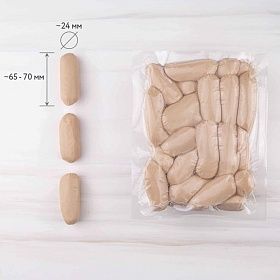 Сосиски мини курино-говяжьи вареные 25г (65-70 мм/ d 24 мм) ~1кг, зам.